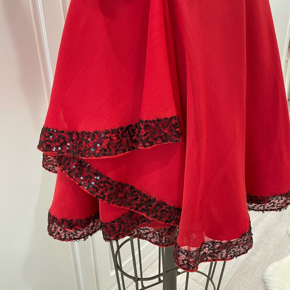 Red Ribbon Mini Dress - Picture 4 of 6